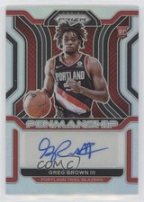 2021 Panini Prizm Rookie Penmanship Silver Greg Brown III #RP-GBR Auto RC 0pa7