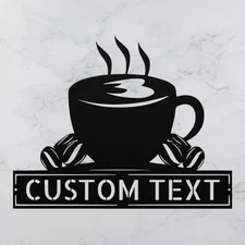 Custom Coffee Metal Wall Art Bar Sign Personalized Home Shop Metal Signs