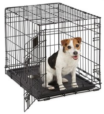 MidWest Homes Enhanced 24 Inch Single Door Folding Metal Crate Small Dogs