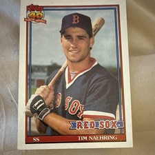 Topps 1991 Tim Naehring Boston Red Sox Baseball Card #702 40 Years of Baseball