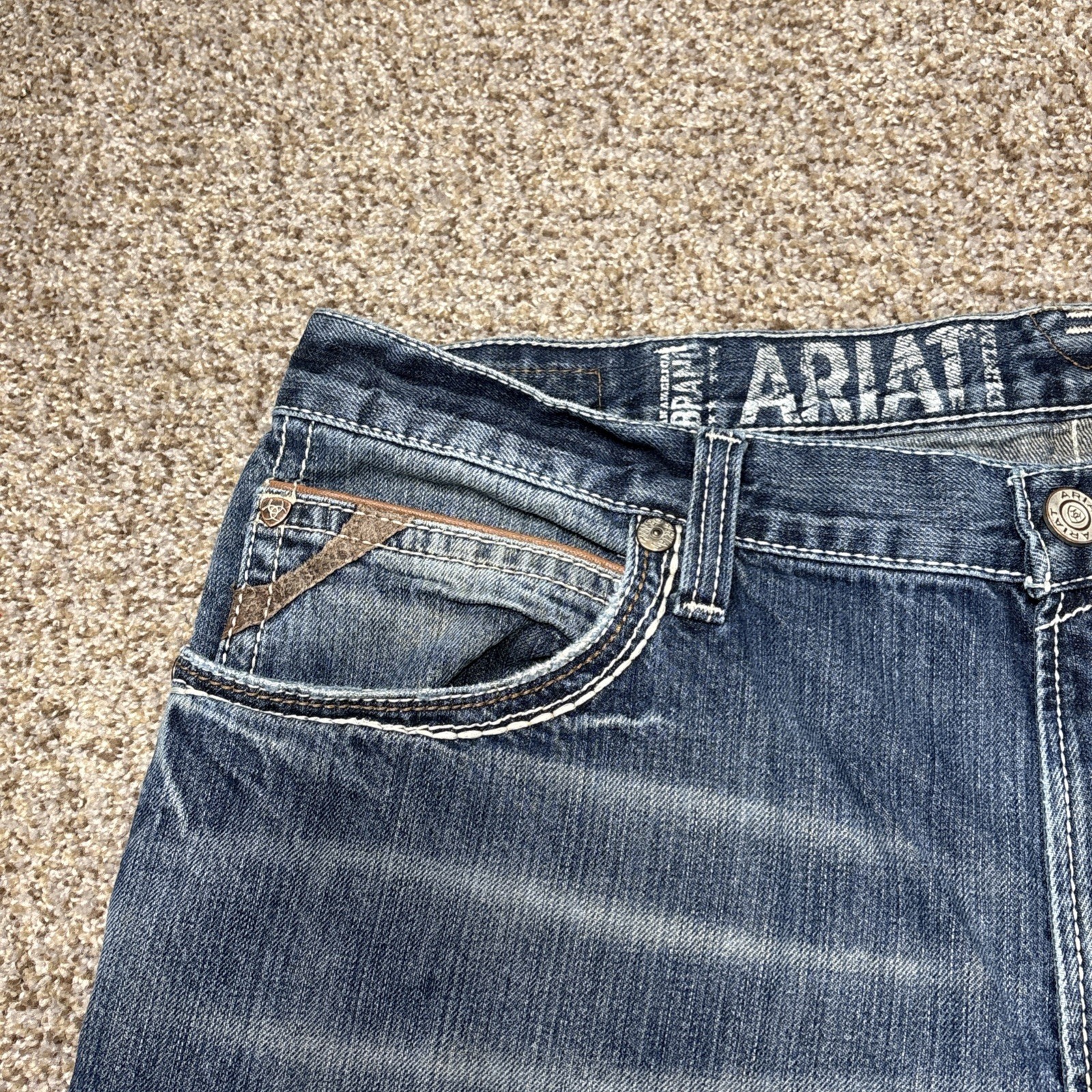 Ariat Jeans Mens 40x32 Blue M4 Low Rise Boot Workwear Denim Fits 40 X 31 - View 4