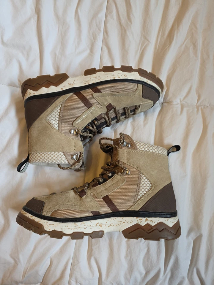 BOTA DE SENDERISMO SCOTCH & SODA ABbASI Mid Boot para Hombres Talla 8 Beige Gamuza LASE UP Foto 2 de 4