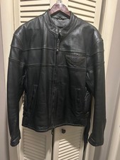 Harley Davidson Mens Black distressed leather...