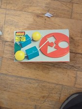 Vintage Brio Wooden Toy threading Shapes 1970s.. 136