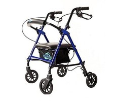 Healthline Lightweight Blue Rollator with Aluminum Loop Break Adjustable HL420BL