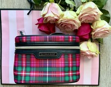 Victoria's Secret Christmas Tartan Plaid Make-up Mini Train Case NWT
