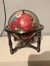 Large Semi-Precious Gemstone World Globe Rotating Globe