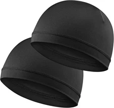 Xindojuz 2 PCS Stocking Caps for Men, Silk Wave One Size, Black 