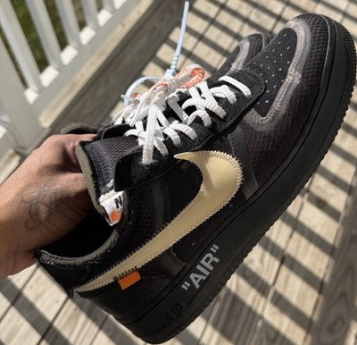 Nike Air Force 1 Low Off-White Black White Beige Basketball Sneaker
