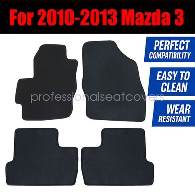 Floor Mats Carpet Front-Rear For 2010 2011 2012 2013 Mazda 3 4-Door Velour Black