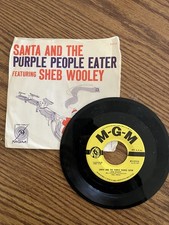 SHEB WOOLEY-PICTURE SLEEVE+45-(SANTA & THE PURPLE PEOPLE EATER) TESTED "NICE"