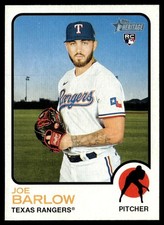 2022 Topps Heritage Joe Barlow Rookie Texas Rangers #92