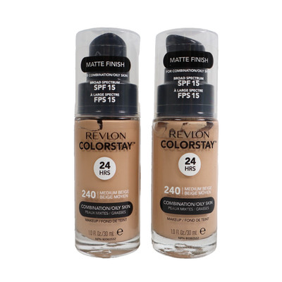 2 PACK Revlon ColorStay Makeup for Combination/Oily Skin 1oz Ea 240 Medium Beige