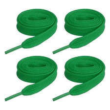 2 Pairs Flat Shoe Laces 2/5" x 24" Polyester Sneaker Shoestring, Emerald Green