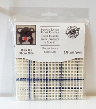 Loops and Threads 3.75 Mesh Latch Hook Canvas 12" x 12" - New
