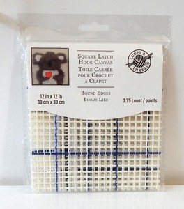 Loops and Threads 3.75 Mesh Latch Hook Canvas 12" x 12" - New