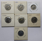 7  CANADIAN  KING GEORGE Vl  FIVE CENT COIN LOT  1940, - 1952 — photo 2