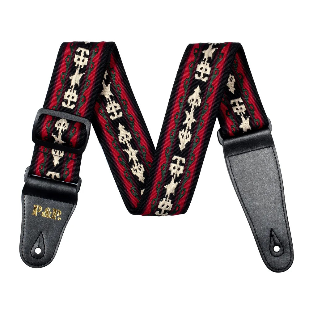 JakeSpecial Ethnic-Inspired Guitar Strap with Vibrant Patterns