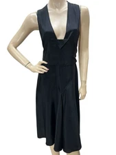 FABULOUS Vtg 20s 2 Pc Dress + Cape Sz S-M Black Rayon Chemise + Long Jacket EUC