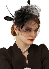 Fascinators Hats 20s 50s Hat Pillbox Hat Cocktail Tea Party Headwear with Veil