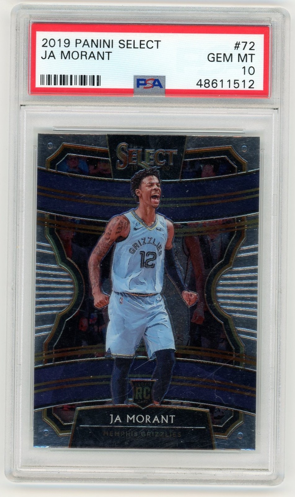 Ja Morant 2019 Panini Select Rookie RC #72 PSA 10 GEM MT Memphis Grizzlies