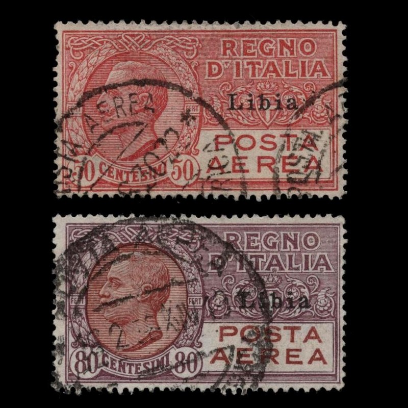 LIBYA Scott C1-C2 Libia OVERPRINT ON ITALY 1928 ISSUES Used $77 SEE PHOTOS T-633