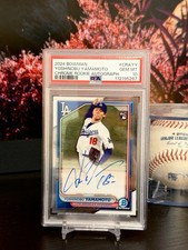 ⭐️ YOSHINOBU YAMAMOTO 2024 BOWMAN CHROME PSA 10 RC ROOKIE AUTO #CRAYY MVP!! 🔥
