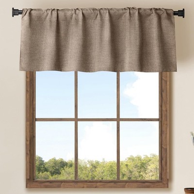 2 Pack Burlap Window Valances Farmhouse Design Window Treatment Lined Decor C...