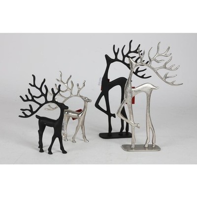 6x BURI Rentier Metall Dekoration Christmas Figuren Fenster Tisch Advent Winter