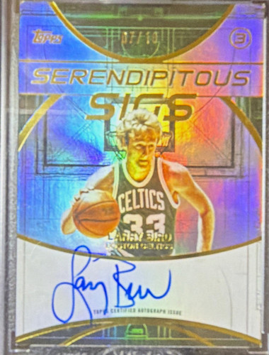 Larry Bird – 2025-26 Topps Three Basketball · Serendipitous Sigs #SS-LB Larry Bird