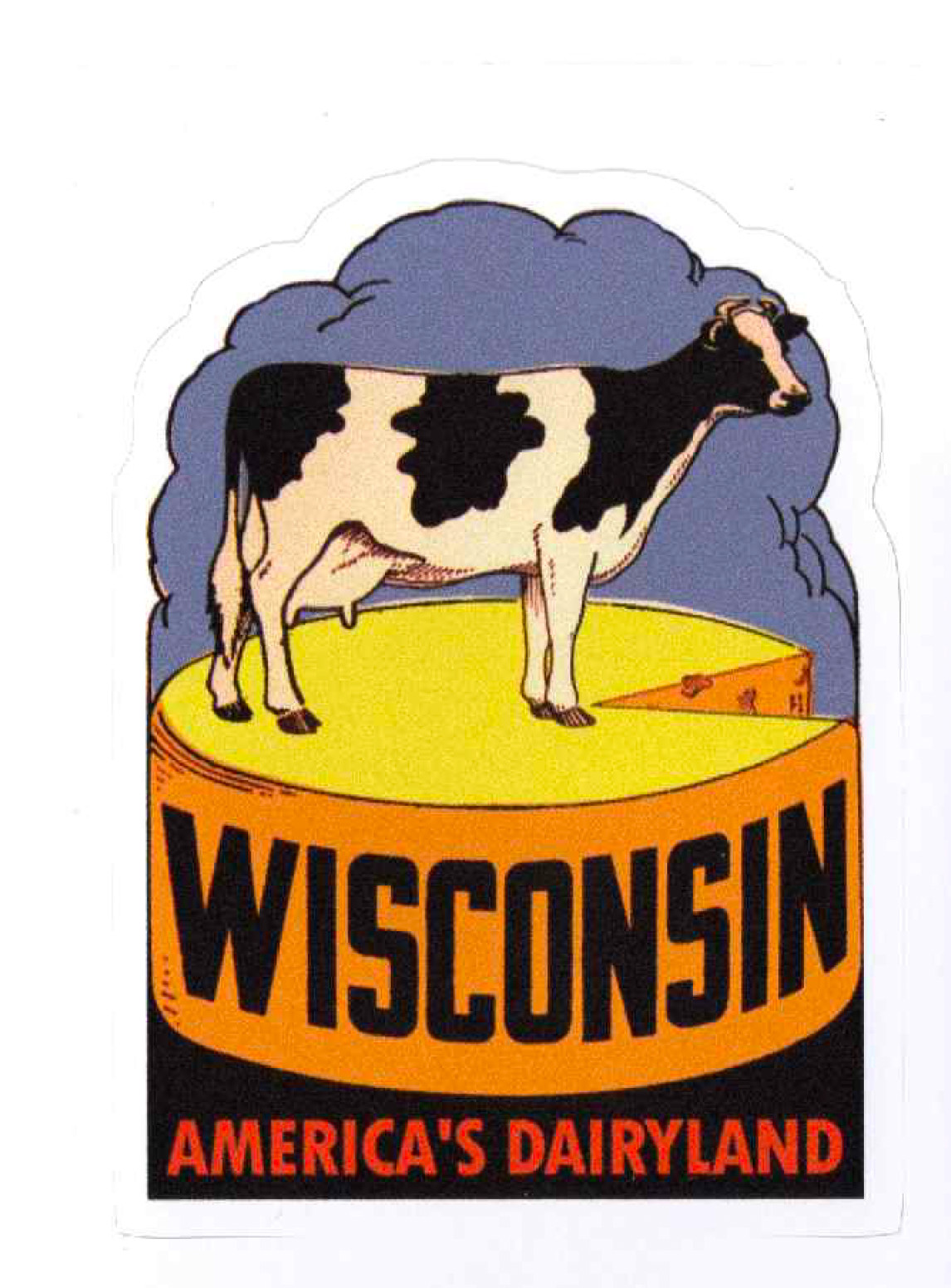 Wisconsin State Vintage Travel Logo Sticker (Reproduction)