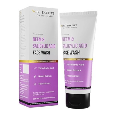 Dr. Sheth's Neem & Salicylic Acid Face Wash | Anti-Acne & Oil Control 100 mL