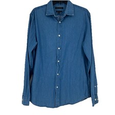 Banana Republic Mens Grant Slim Fit Chambray Button Up Shirt Long Sleeve Size M