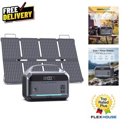 600W Portable Power Station with 288Wh Solar Generator - Ideal for Camping & ...