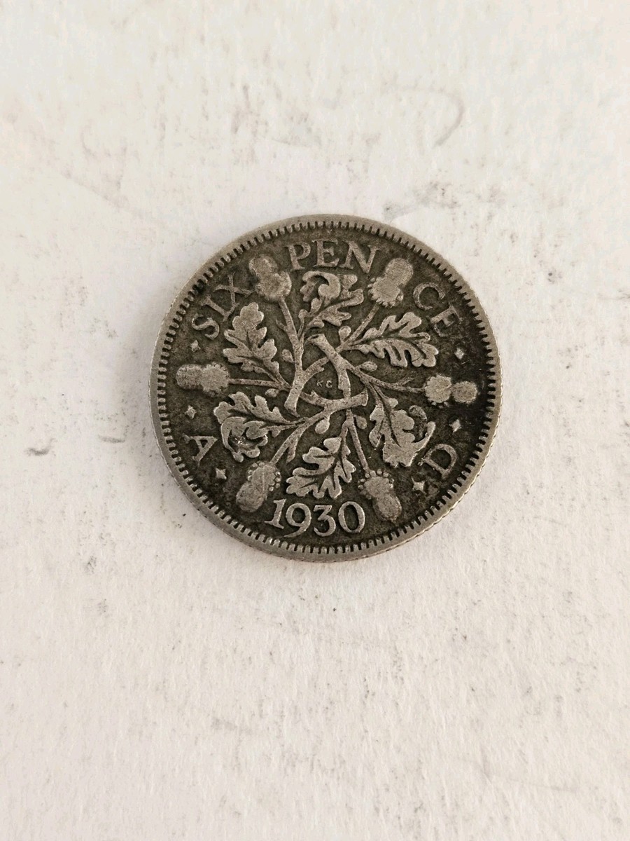 1930 British Six Pence George V .500 Silver Round Coin | eBay