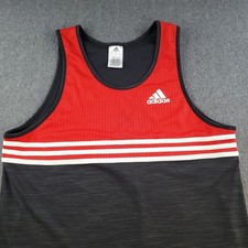 Adidas Jersey Tank Men Size Large Red Black A...