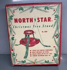 Vintage Metal Steel North Star Christmas Tree Stand  for Live Tree Nice Mcm