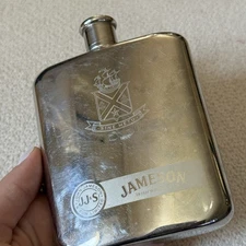 John Jameson & Son Vintage Limited 6oz Irish Whiskey Flask JJ&S Screw Scratched