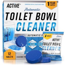 Automatic Toilet Bowl Cleaner Tablets Blue Gel Toilet Tank Cleaners, Septic-S...