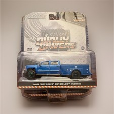 Greenlight Dually Drivers 2018 Chevrolet Silverado 3500HD 1:64 Blue Diecast Lim…