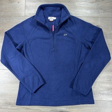 Vineyard Vines Girl's Size Small Navy 1/4 Zip Fleece Pullover Long Sleeve Logo