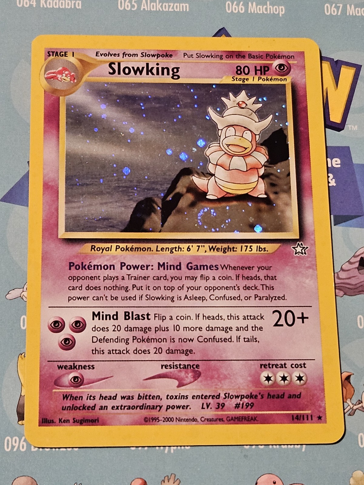 Pokemon TCG Slowking 14/111 Neo Genesis Holo Card "Swirl "