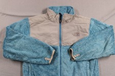 North Face Jacket Youth Large Blue Gray Full Zip Fleece Outdoor Warm Winter Coat