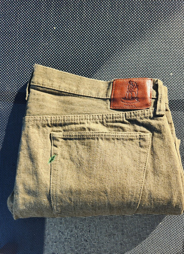 Pure Blue Japan OL-14oz-005 14oz Olive Selvedge Denim - Slim Straight - size 42