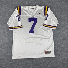 LSU Tigers Nike #7 Football XL White Jersey Mathieu Fournette Perkins Peterson