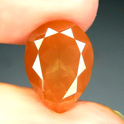 7.6ct Red Orange Sunstone Natural Earth Mined Unheated Faceted Pear