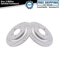 Rear Brake Rotors Set Slotted X Drilled G-Coated Rear Fits Hyundai Kia