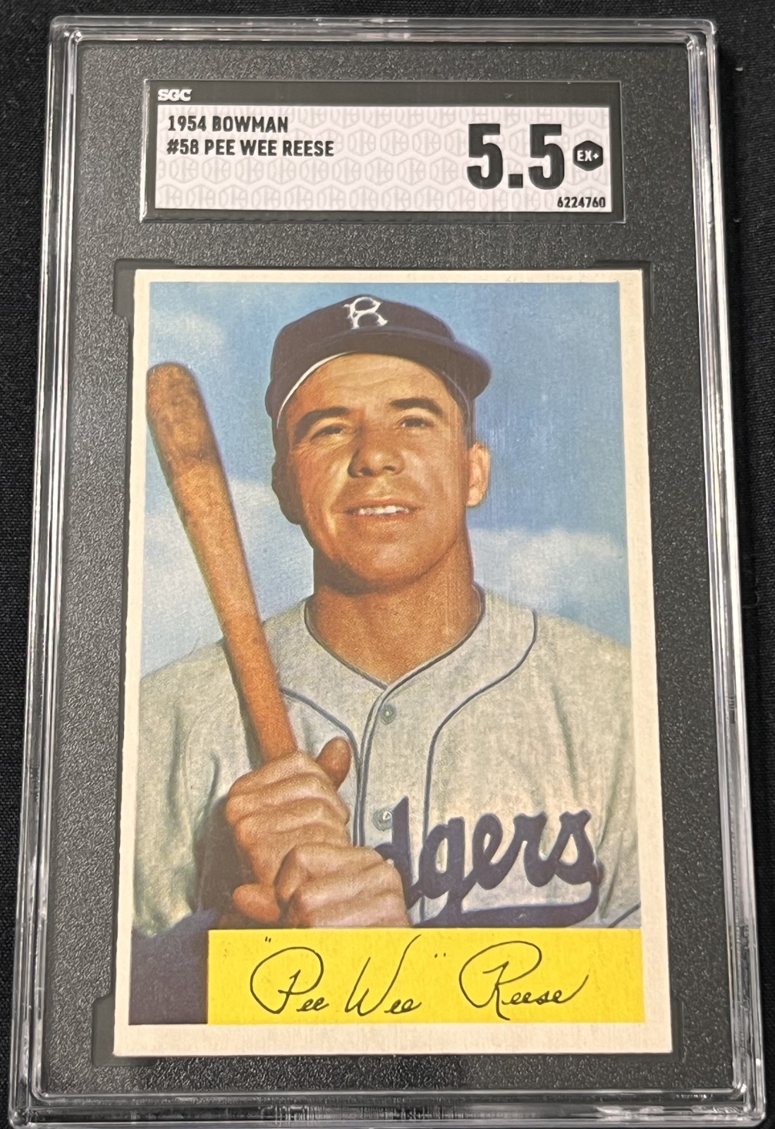1954 Bowman #58 Pee Wee Reese SGC 5.5 Brooklyn Dodgers