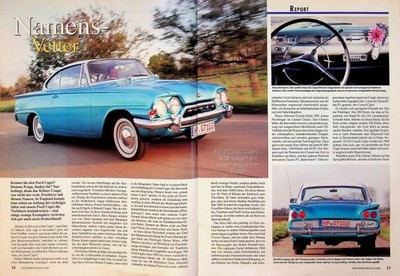 Oldtimer Praxis 2175) Ford Consul Capri in einer seltenen Vorstellung auf 4 Seit