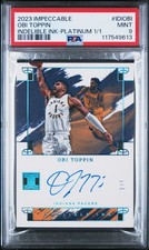 2023 PANINI IMPECCABLE INDELIBLE INK PLATINUM 1/1 #IDIOBI OBI TOPPIN 1/1 PSA 9
